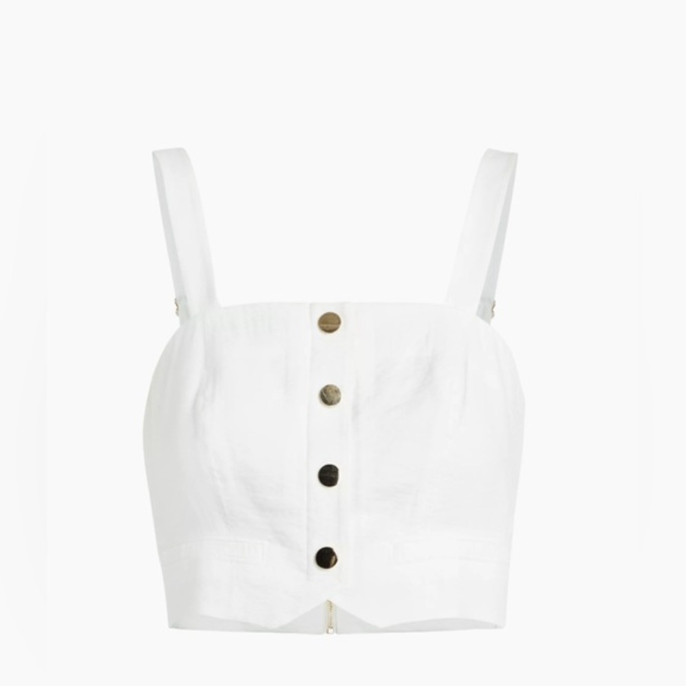 Ramy Brook Gabi Button-Front Crop Top